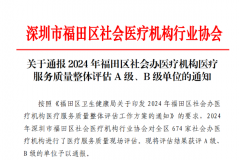  喜報！愛康健王琦診所獲評福田區醫療質量A級單位！